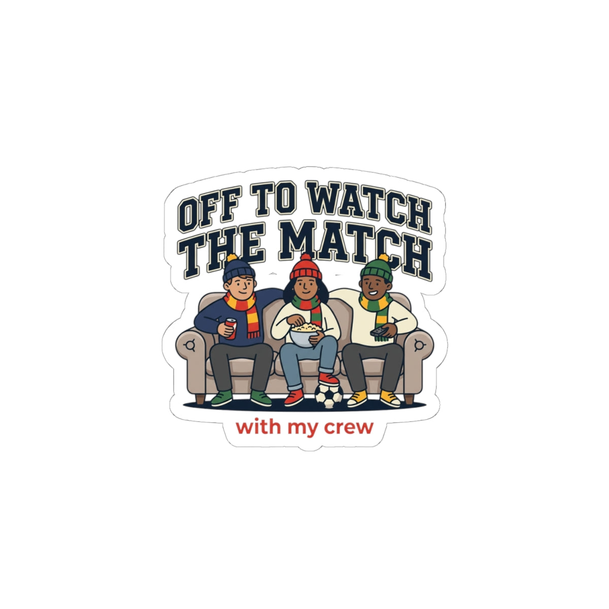 Off to Watch the Match Kiss-Cut Sticker | soccer watch party, country colors