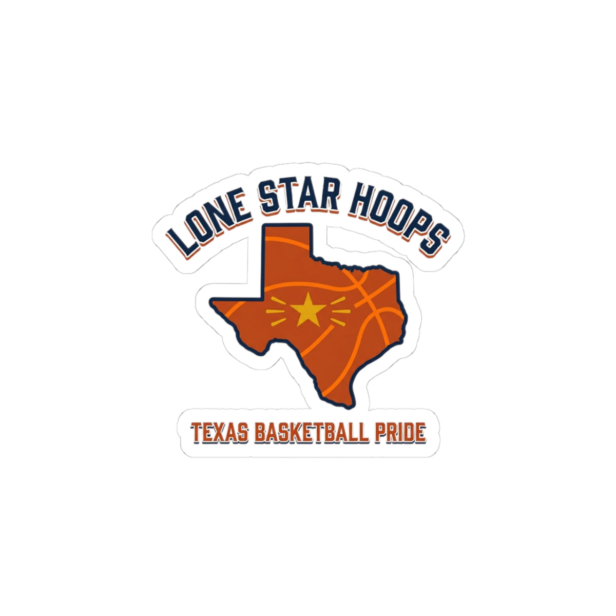 Lone Star Hoops Texas Basketball Sticker | Texas pride, varsity retro