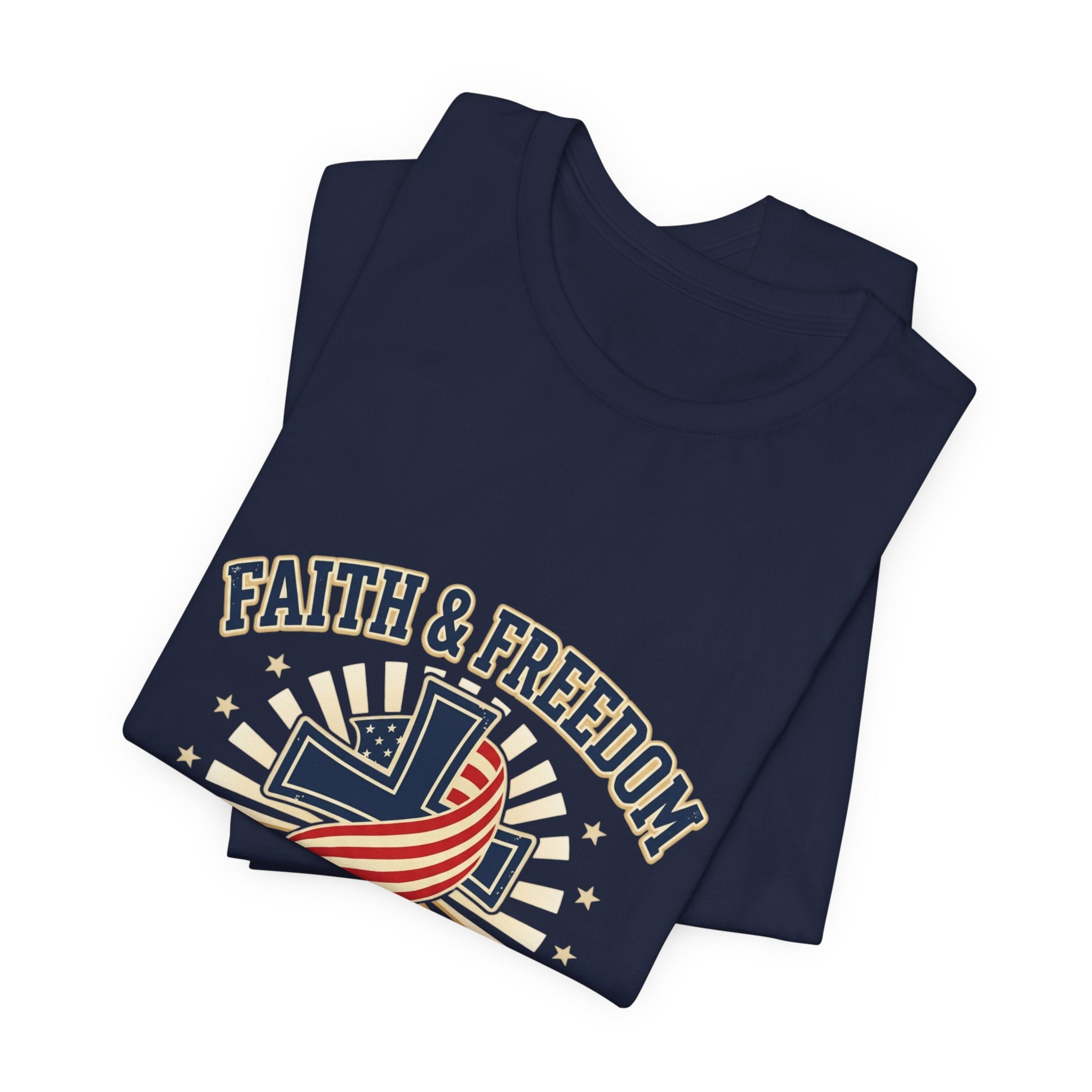 Faith & Freedom Cross Tee | patriotic, faith-based July 4th vintage Americana