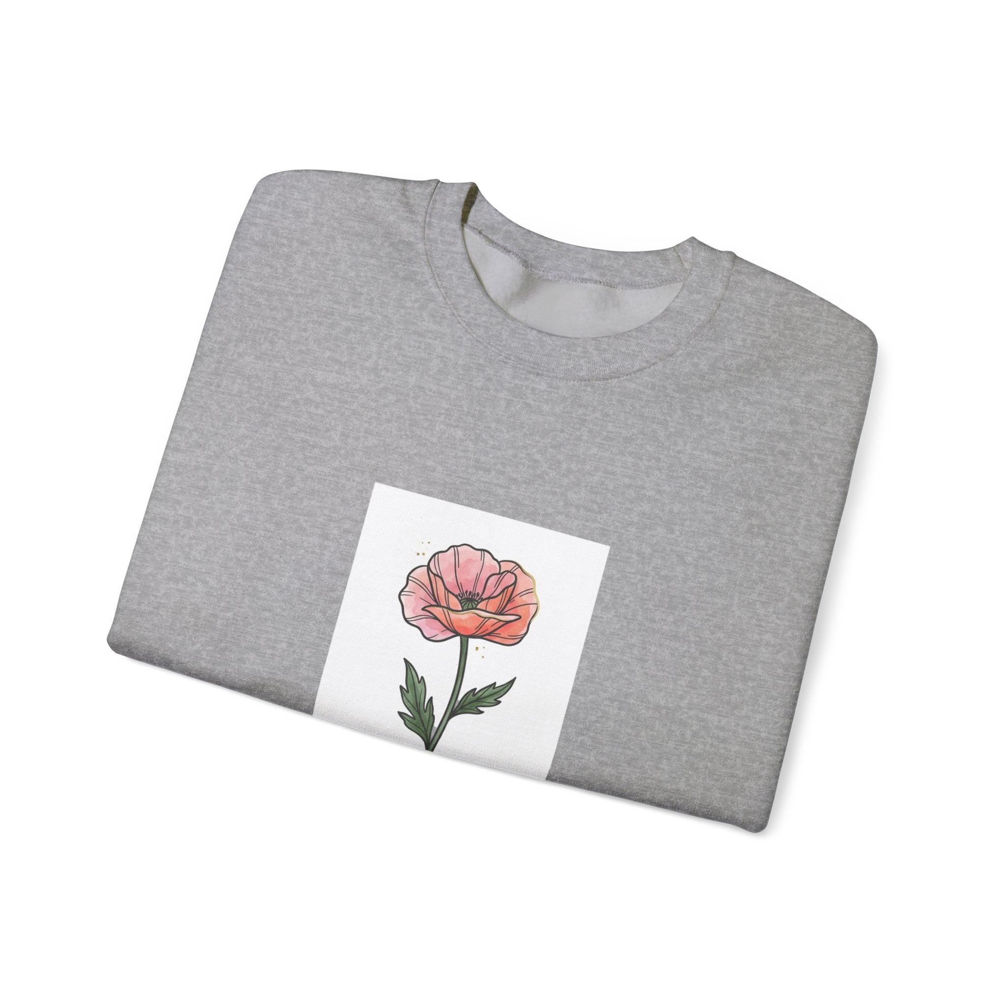 Birth Month Flower Crewneck, Personalized Botanical Watercolor Sweatshirt | Custom Name