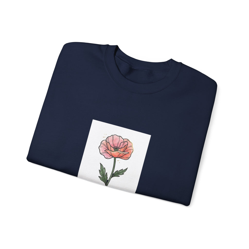 Birth Month Flower Crewneck, Personalized Botanical Watercolor Sweatshirt | Custom Name