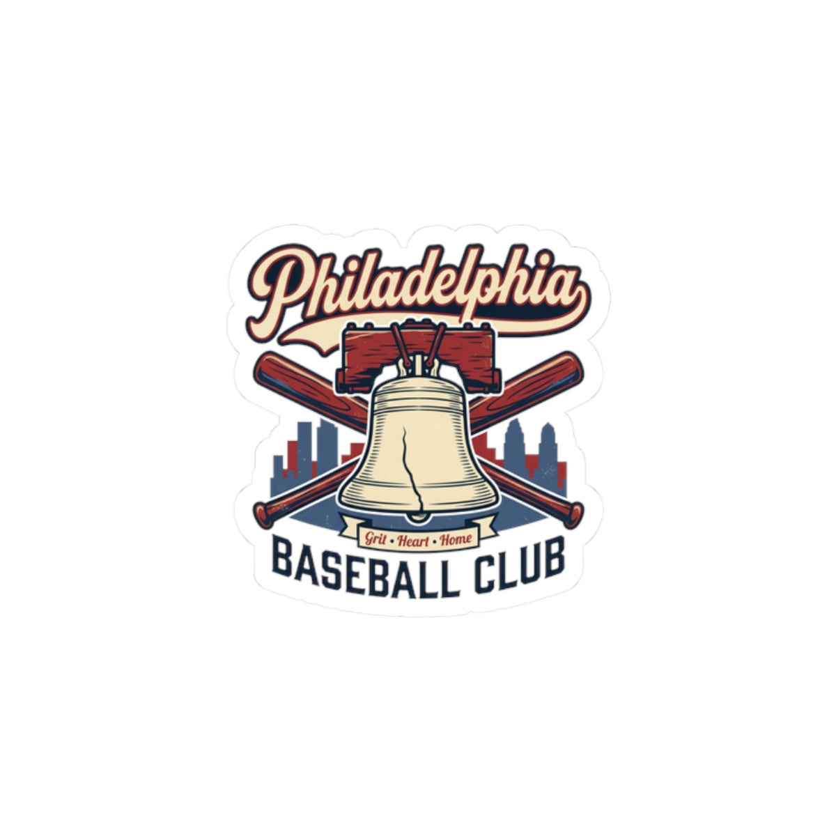 Philadelphia Baseball Club Kiss-Cut Sticker | vintage script, city pride
