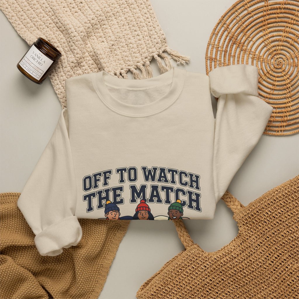 Off to Watch the Match Crewneck Sweatshirt, soccer watch party, match-day outfit