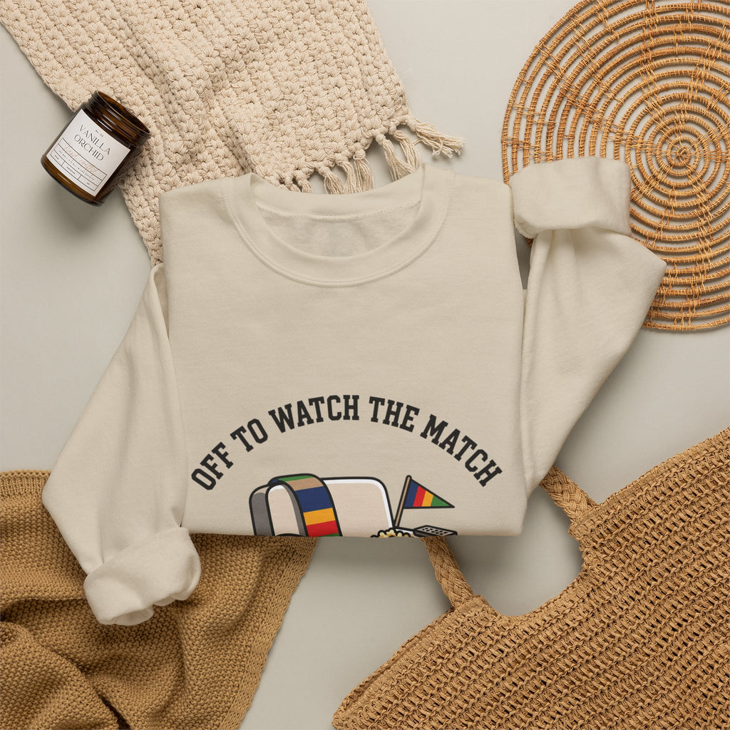 Off to Watch the Match Crewneck Sweatshirt | soccer watch party, country colors