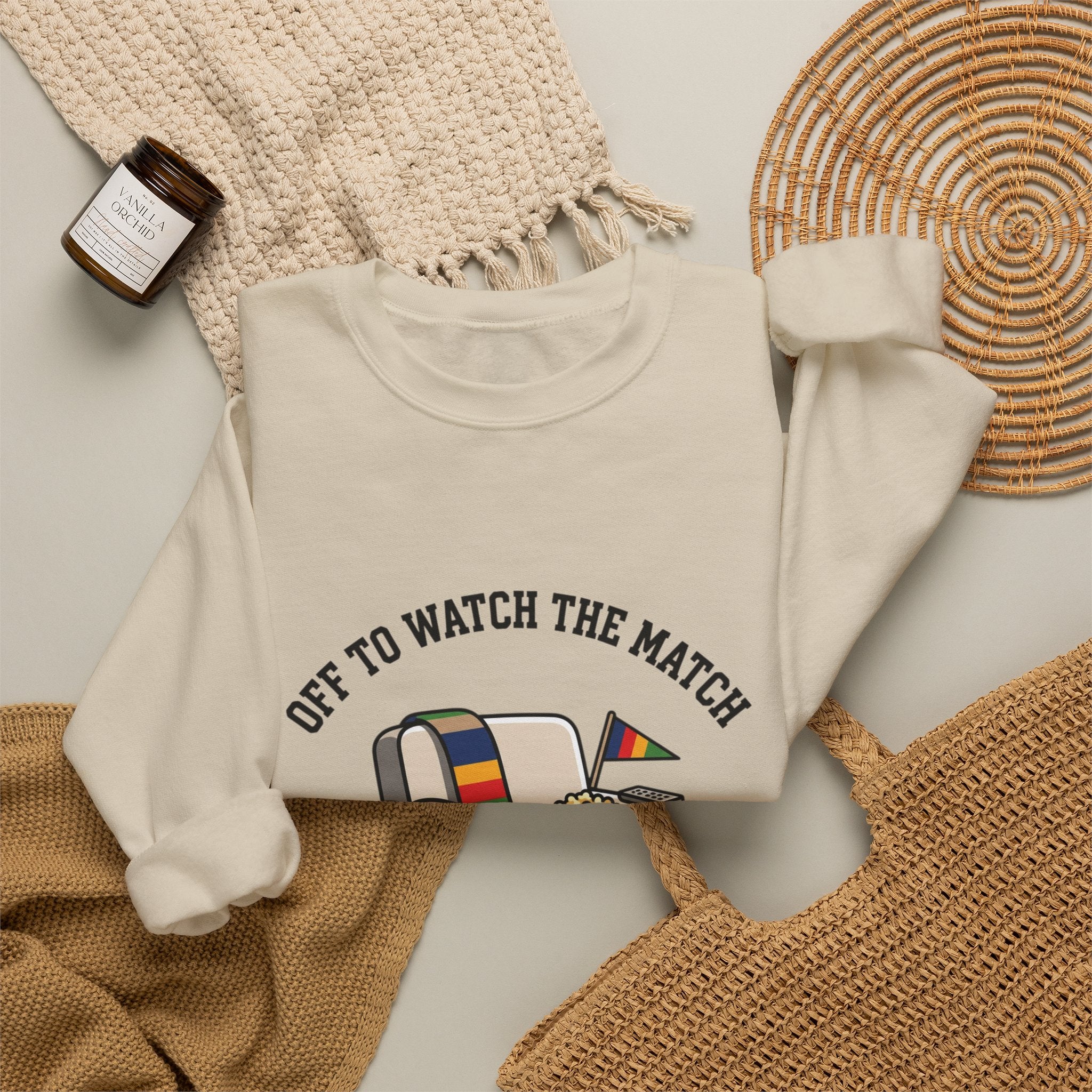 Off to Watch the Match Crewneck Sweatshirt | soccer watch party, country colors