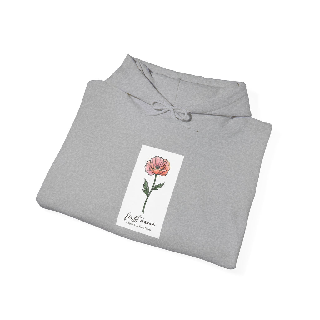 Birth Month Flower Hoodie | Personalized Botanical, Watercolor Line Art