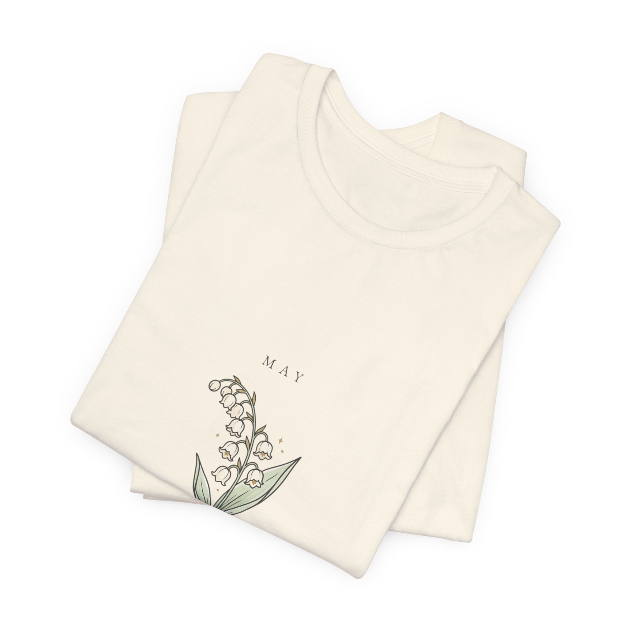 Lily of the Valley Birth Month Flower Tee | Botanical Line Art, Personalized