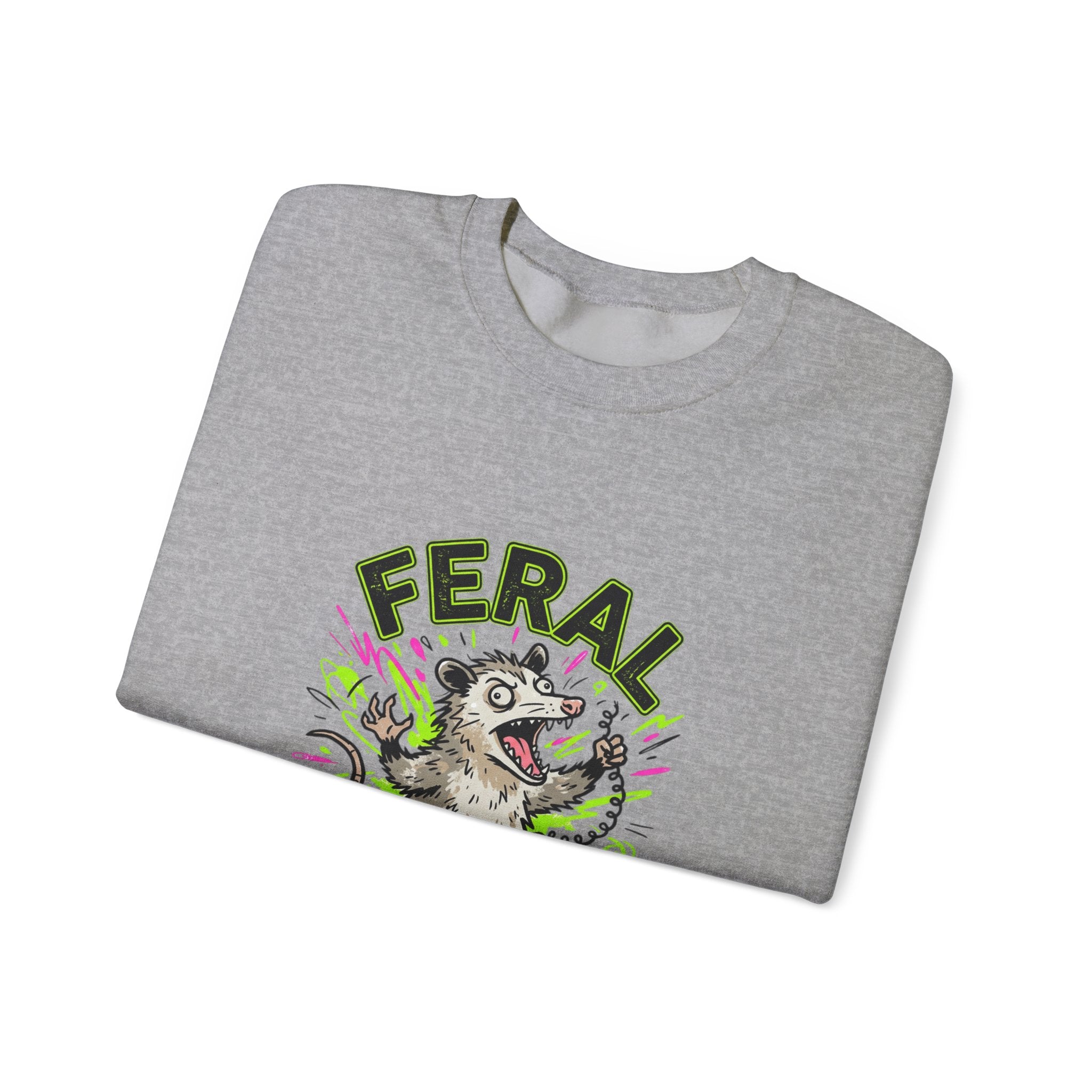 Feral But Free possum illustration Sweatshirt | feral, chaotic humor