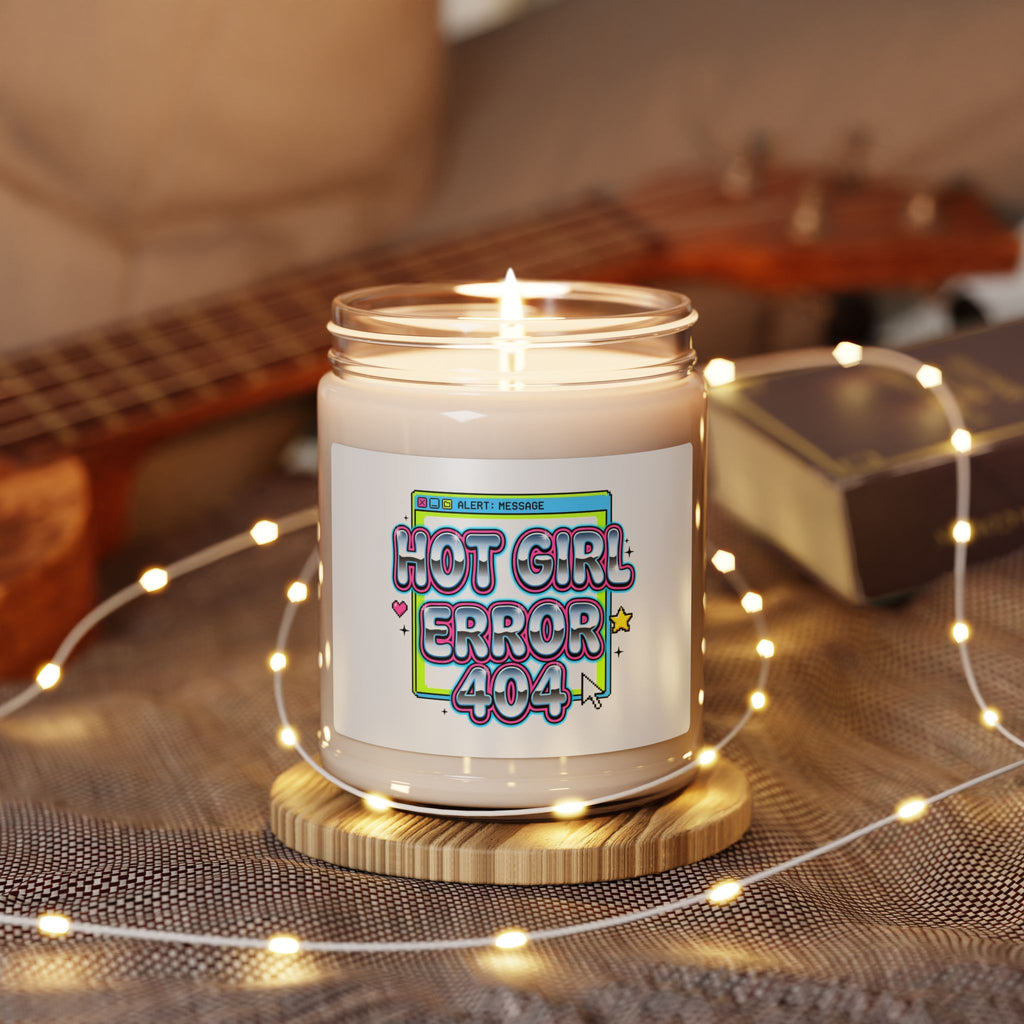 Hot Girl Error 404 Candle, Scented Soy Jar, Y2K Cyber Nostalgia