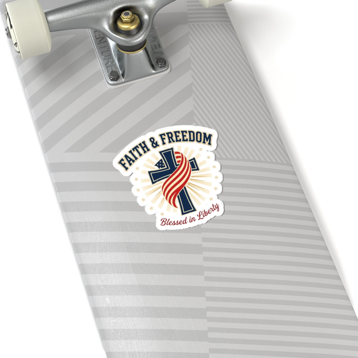 Faith & Freedom Cross Sticker | Patriotic, Faith-Based 4th of July