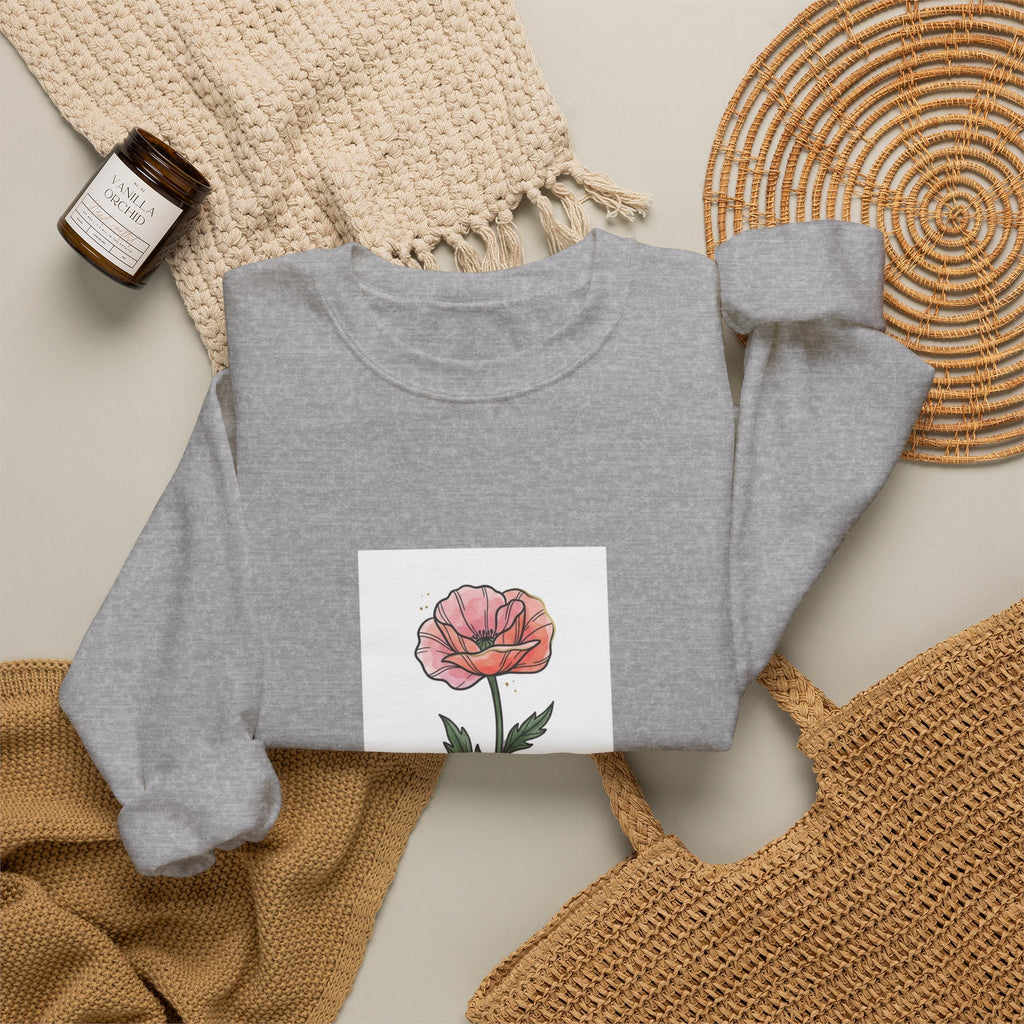 Birth Month Flower Crewneck, Personalized Botanical Watercolor Sweatshirt | Custom Name