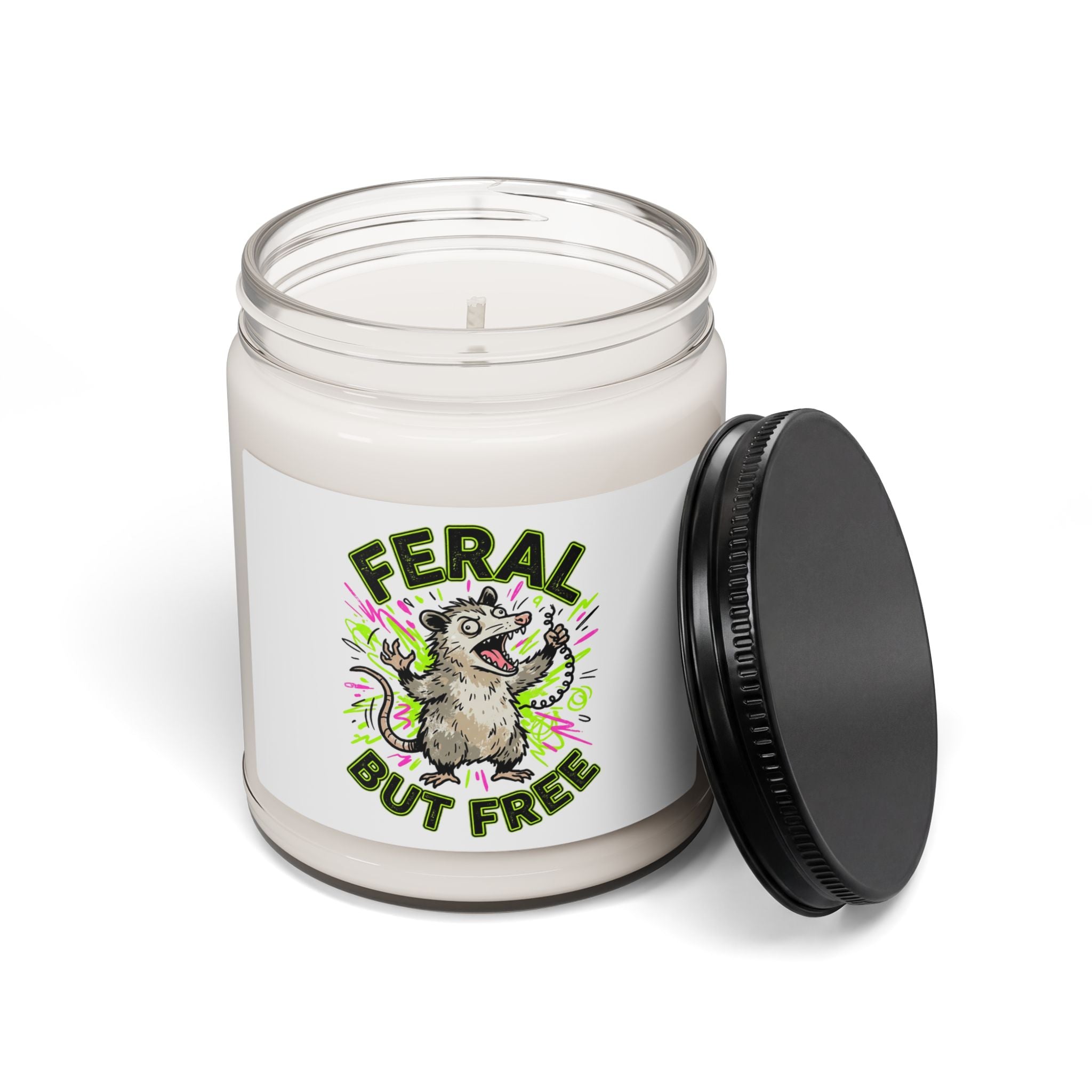 Feral But Free candle | Scented Soy Candle, 9oz, quirky chaotic millennial humor