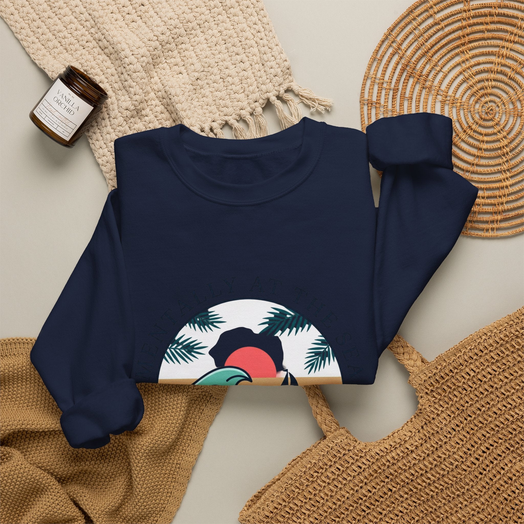 Mentally at the Sea Crewneck Sweatshirt | coastal aesthetic, sea breeze