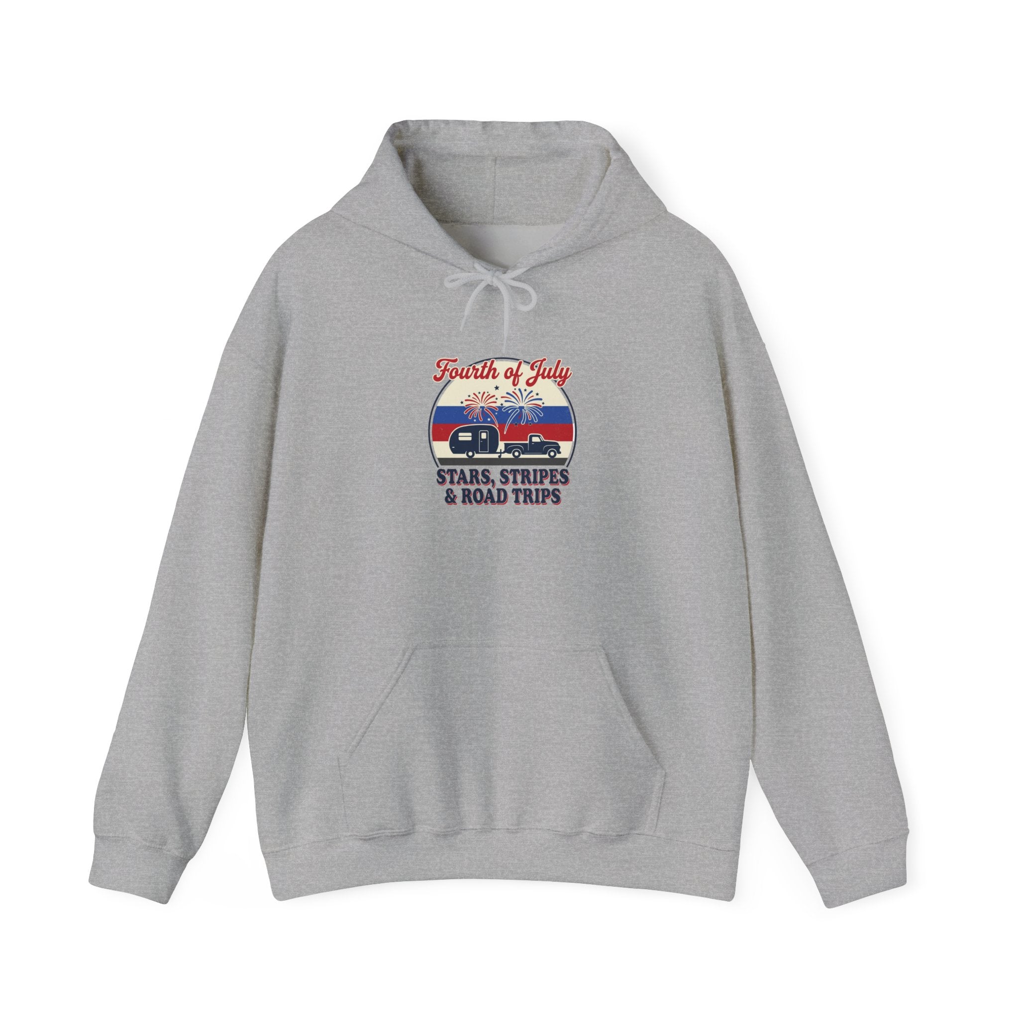 Stars & Road Trips Hoodie | vintage Americana, red white blue