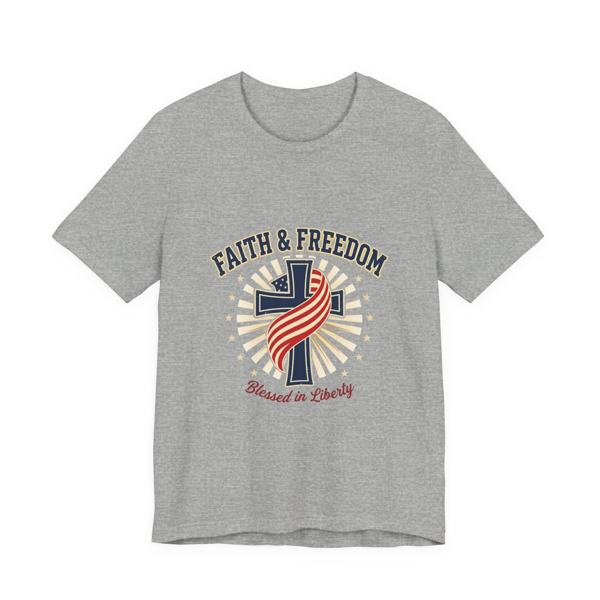 Faith & Freedom Cross Tee | patriotic, faith-based July 4th vintage Americana