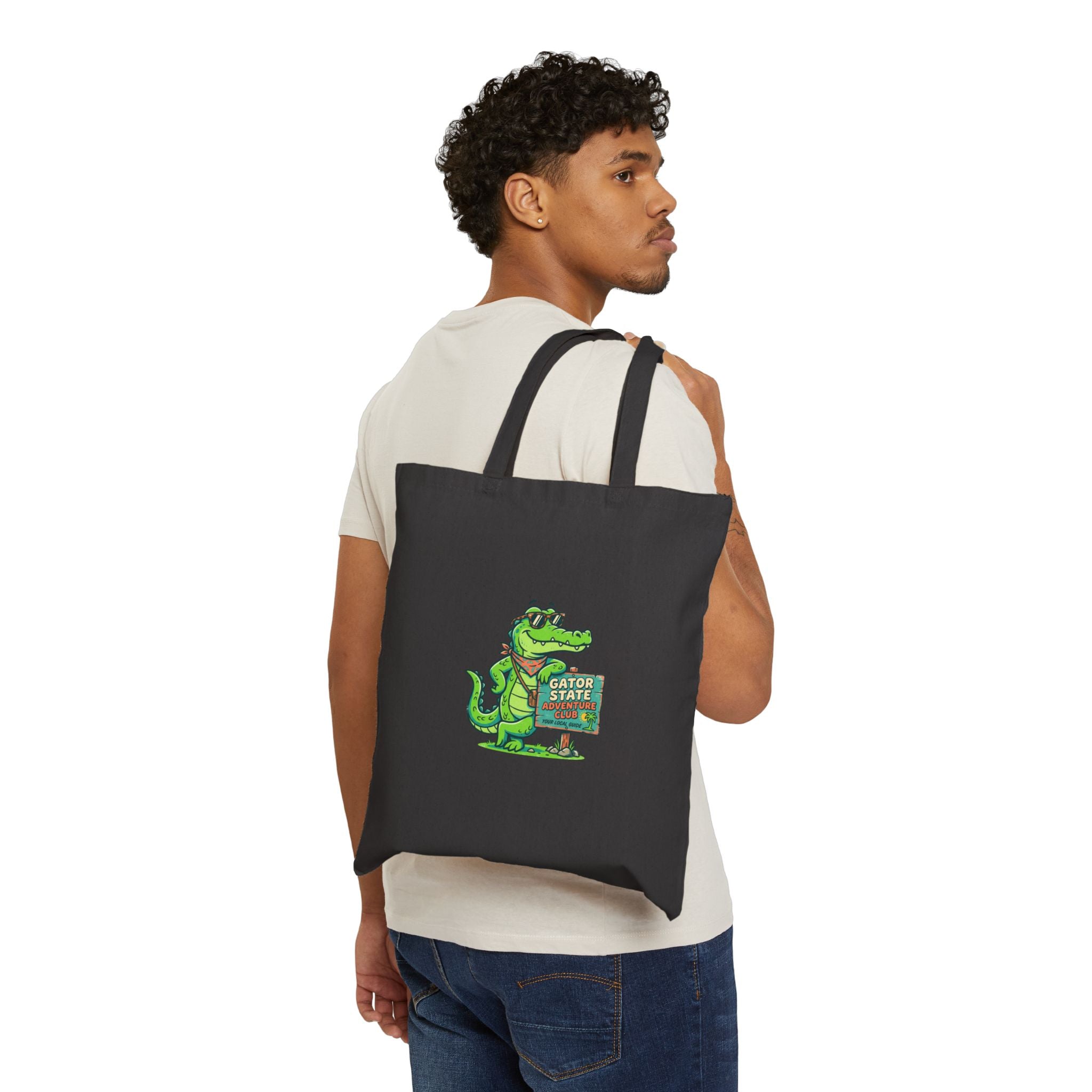 Gator State Gator Pun Tote | swamp life, lake day cotton canvas tote