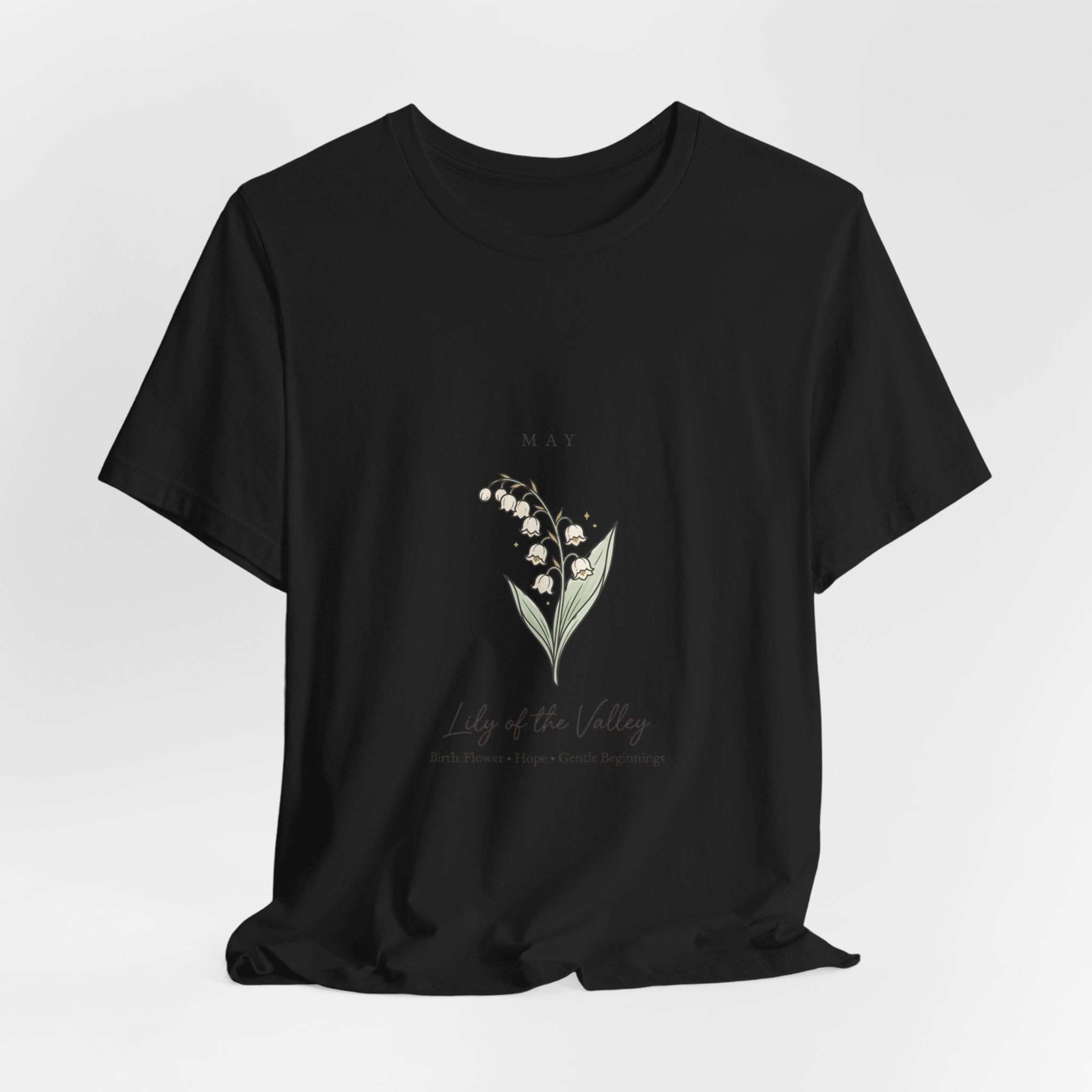 Lily of the Valley Birth Month Flower Tee | Botanical Line Art, Personalized