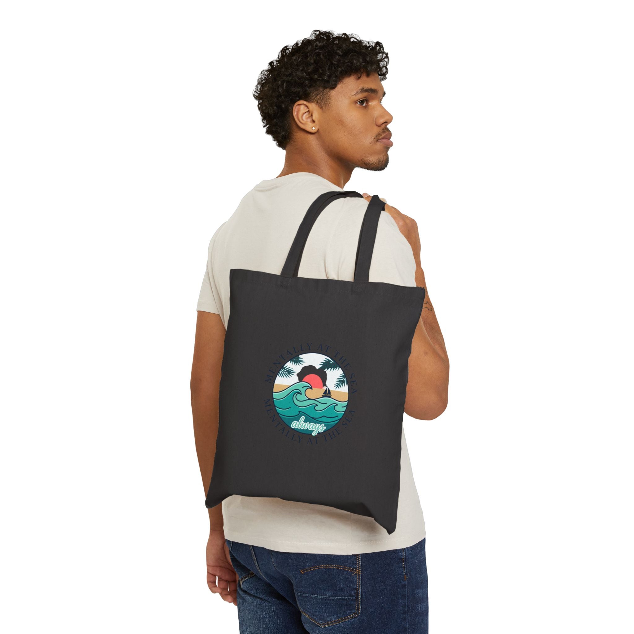Mentally at the Sea Tote | coastal aesthetic, sea breeze, pastel blue