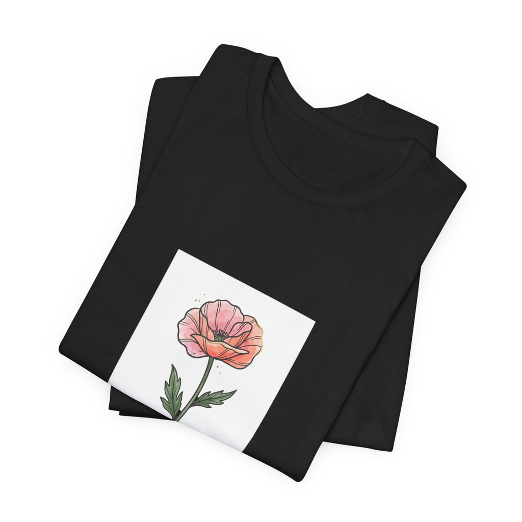 Birth Month Flower Tee | Personalized Botanical Watercolor, Custom Name