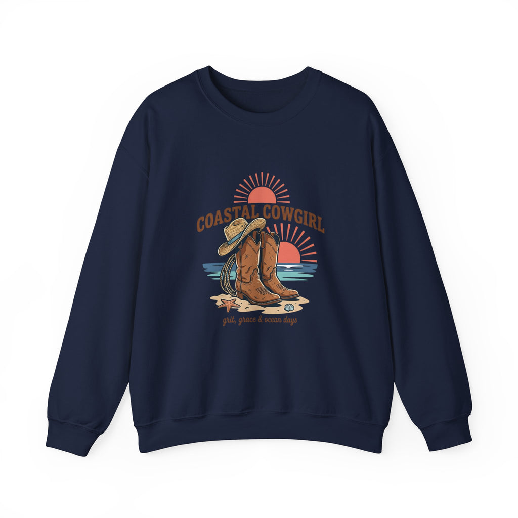 Coastal Cowgirl Boots Crewneck Sweatshirt | western, rustic