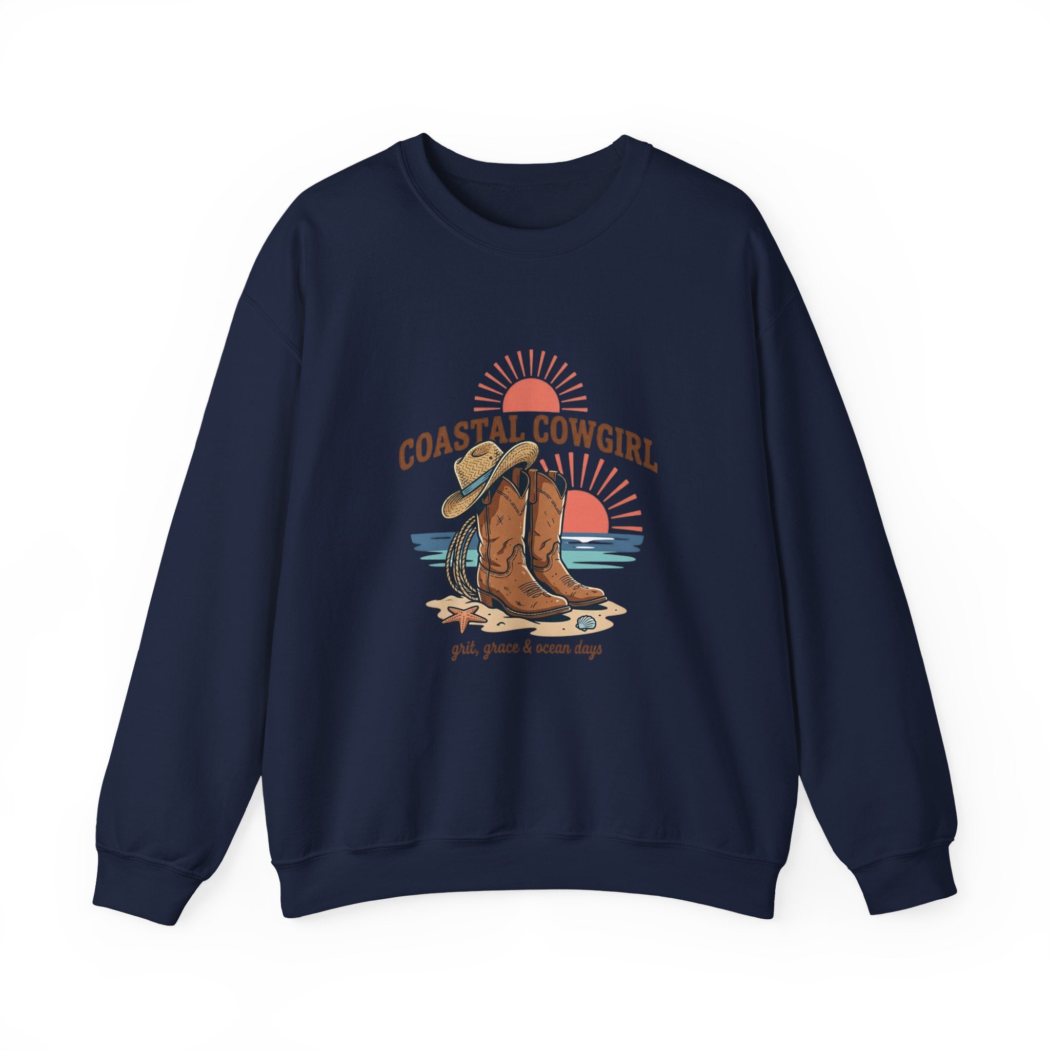 Coastal Cowgirl Boots Crewneck Sweatshirt | western, rustic