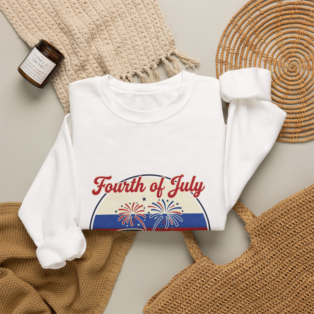 Fourth of July RV Road Trip Sweatshirt | vintage USA, red white blue