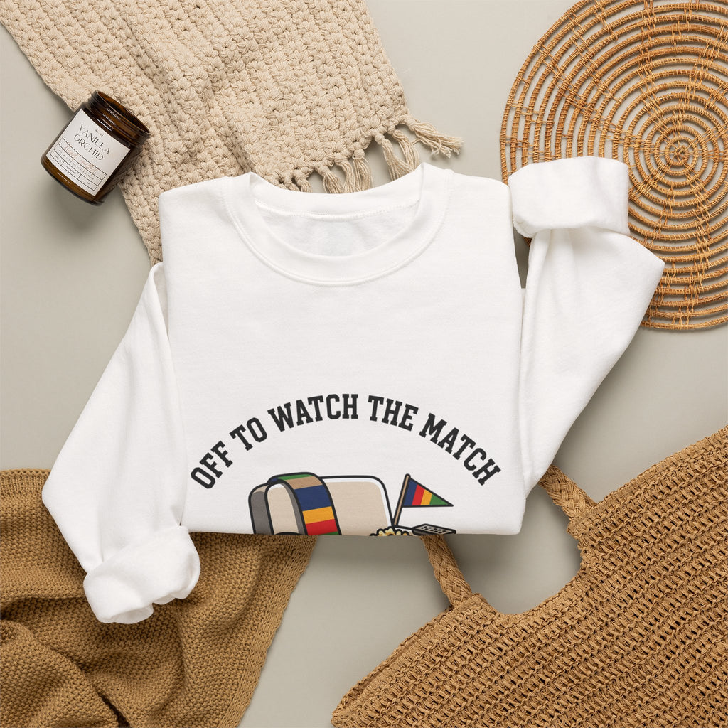 Off to Watch the Match Crewneck Sweatshirt | soccer watch party, country colors