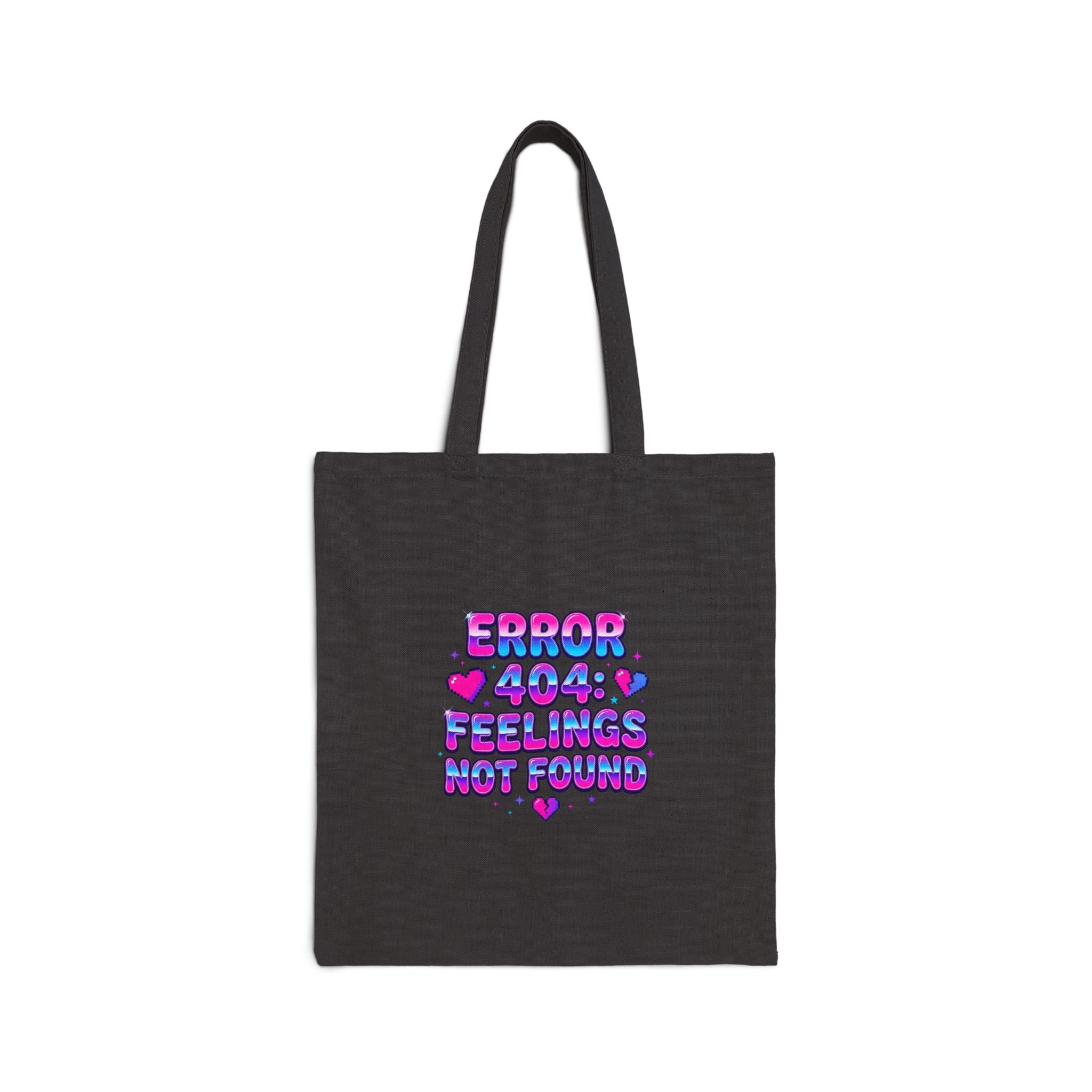 Error 404 Feelings Tote Bag | Y2K slogan, hot pink bubble text