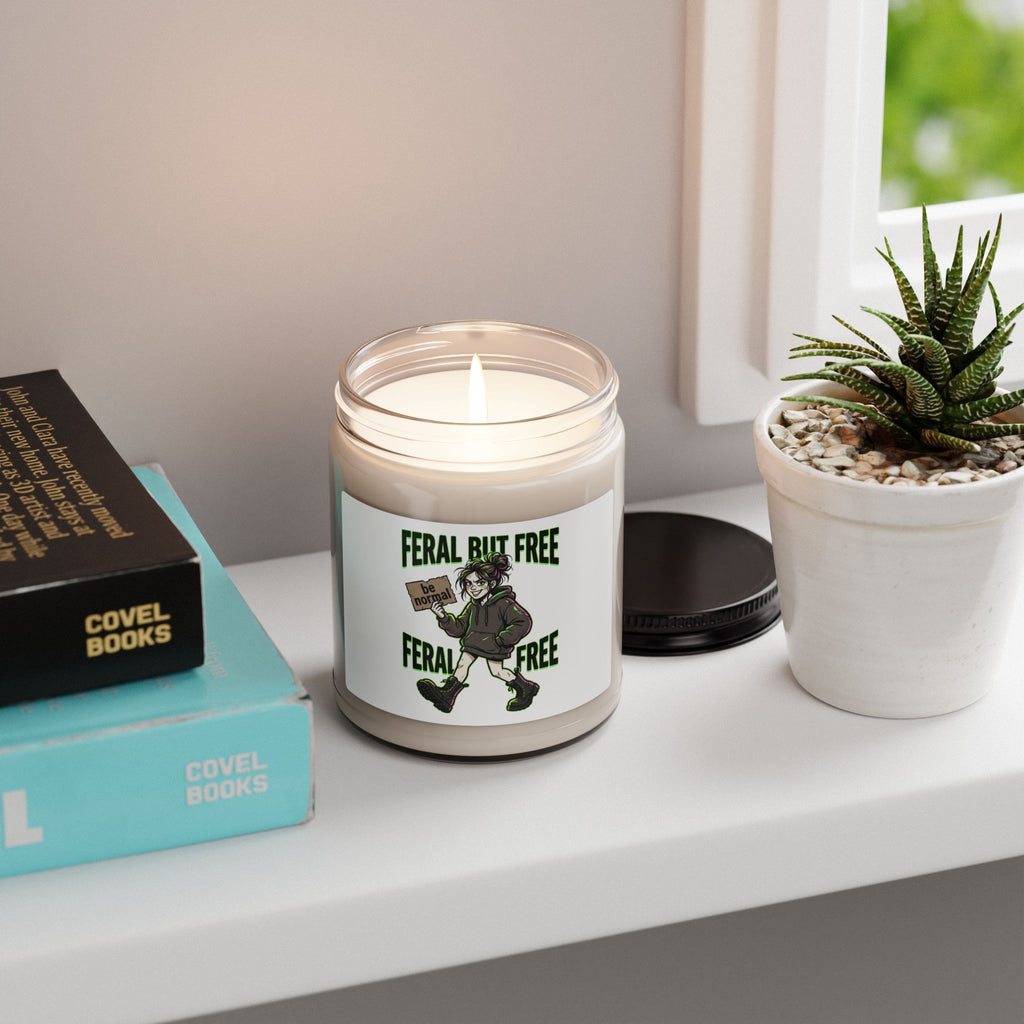 Feral But Free Scented Soy Candle | chaotic-quirky, millennial burnout