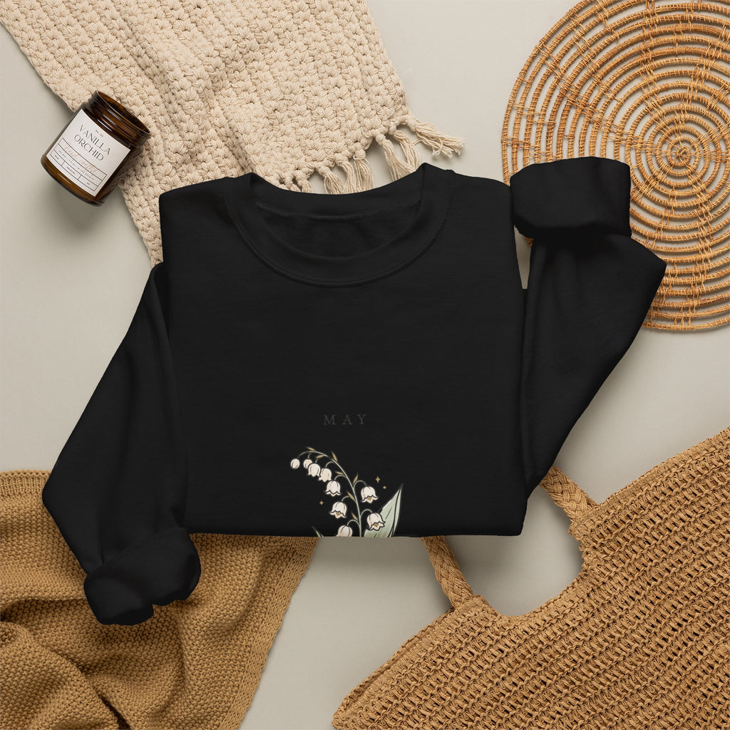 May Birth Flower Lily of the Valley Sweatshirt | botanical, watercolor