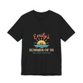 Emily’s Summer of 30 Tee | custom age, birthday trip, pastel keepsake