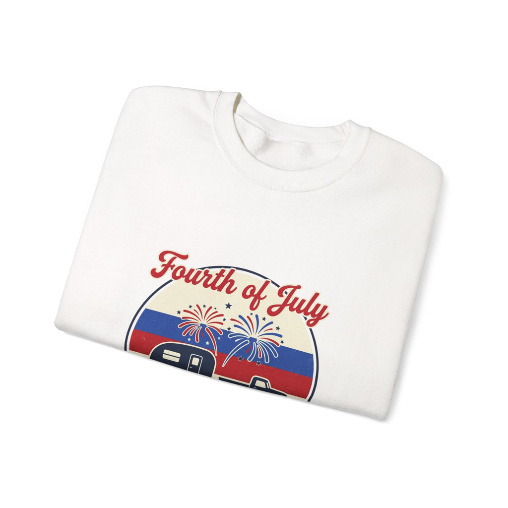Fourth of July RV Road Trip Sweatshirt | vintage USA, red white blue