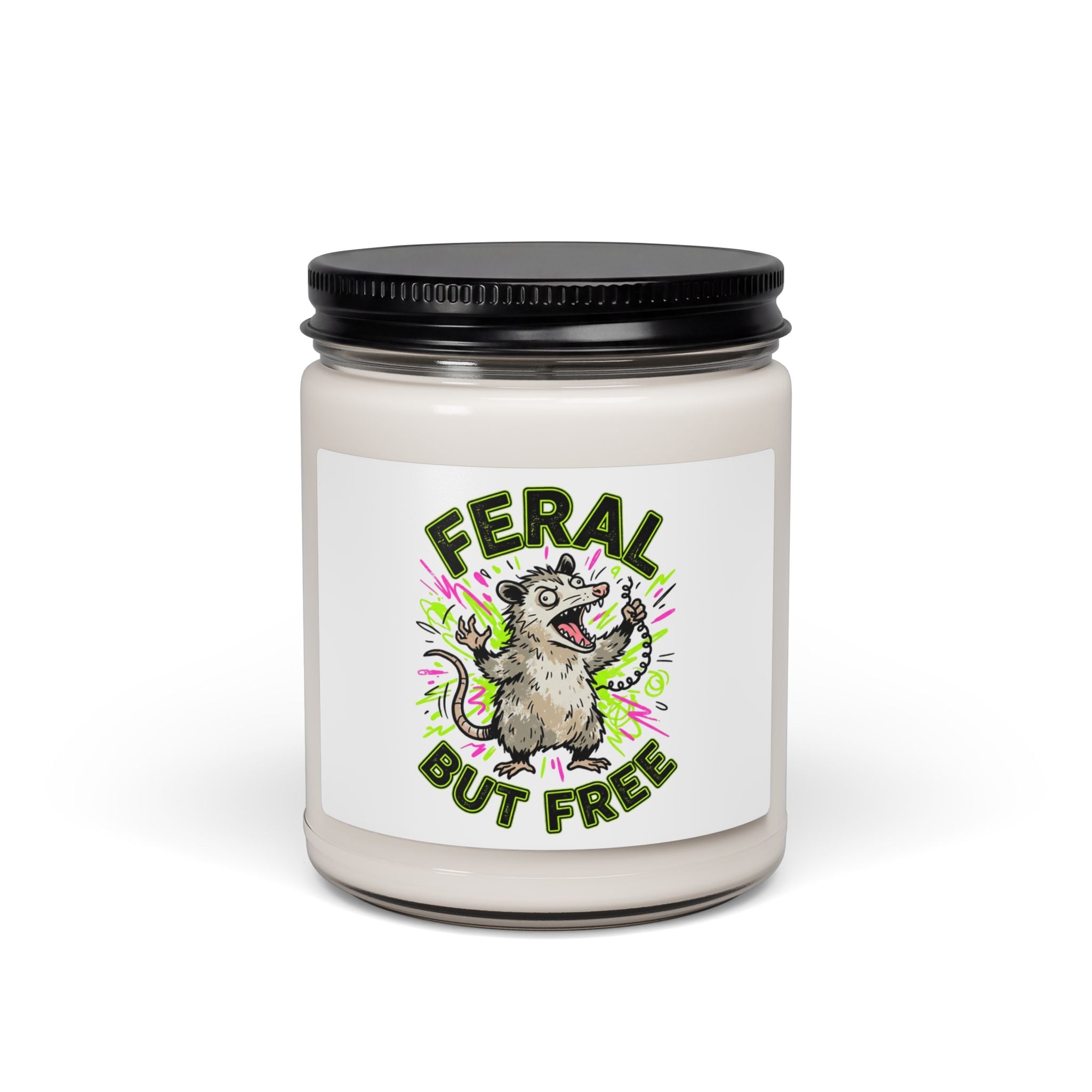 Feral But Free candle | Scented Soy Candle, 9oz, quirky chaotic millennial humor