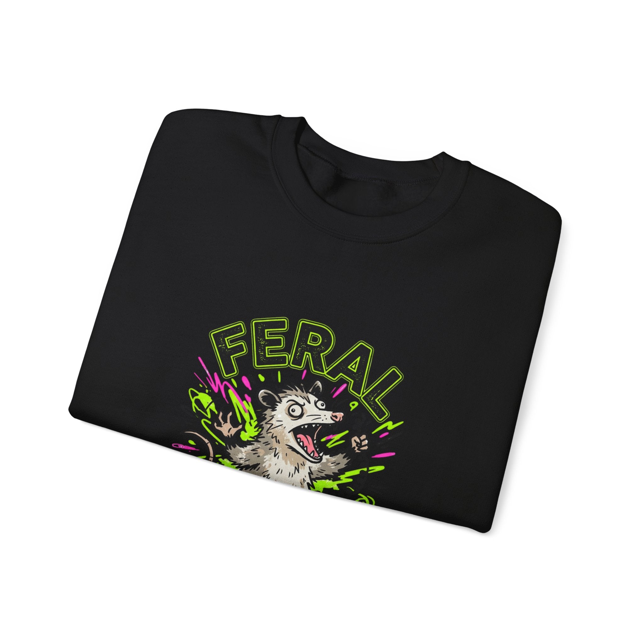 Feral But Free possum illustration Sweatshirt | feral, chaotic humor
