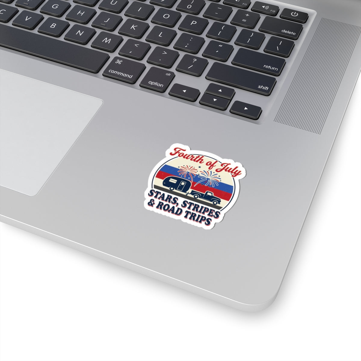 Fourth of July Road Trip Sticker | vintage Americana, red white blue