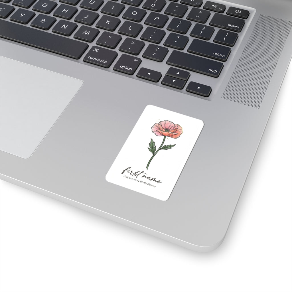 Birth Month Flower Sticker | Personalized Botanical, Watercolor Line Art