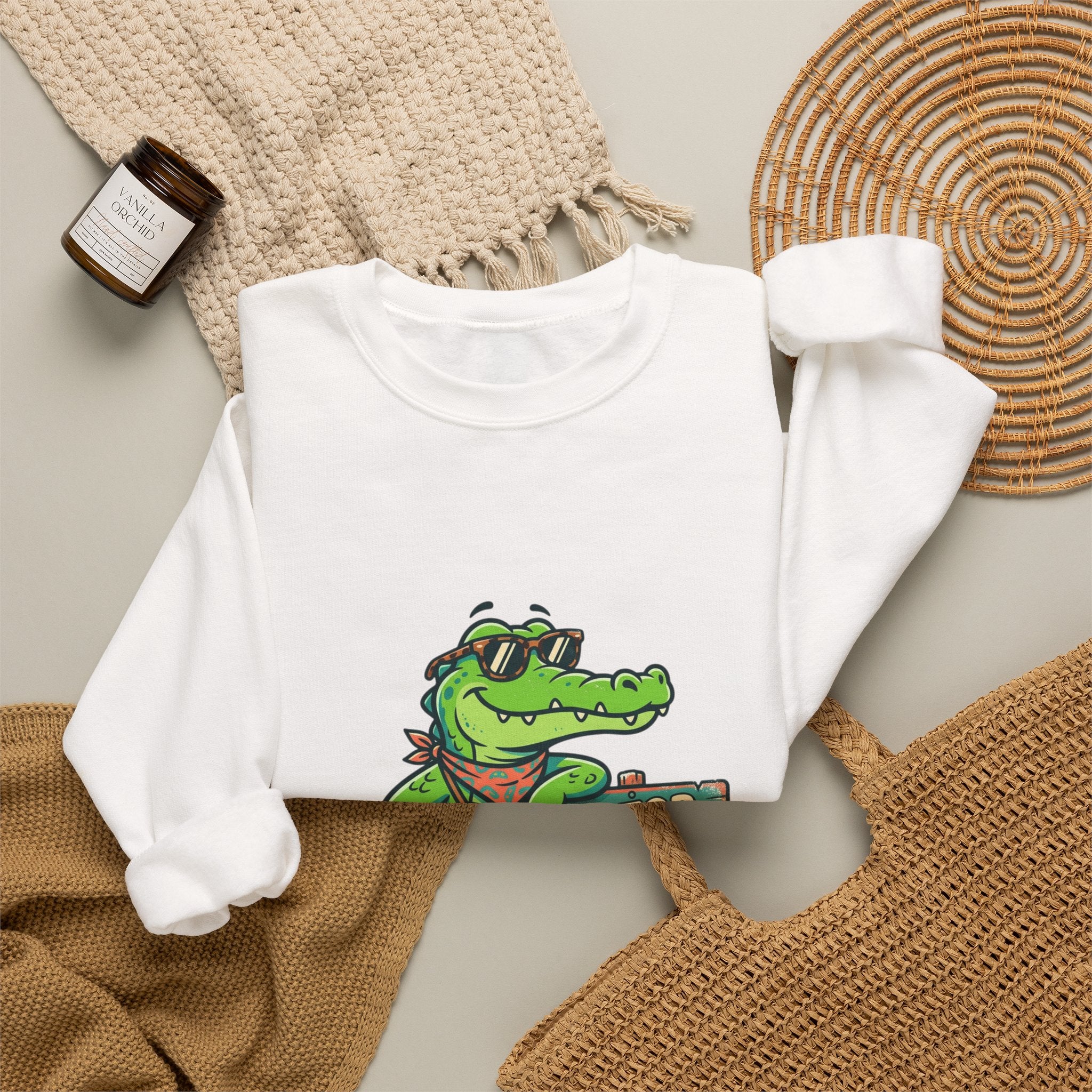 Gator State Sign sweatshirт | alligator pun, swamp life lake day