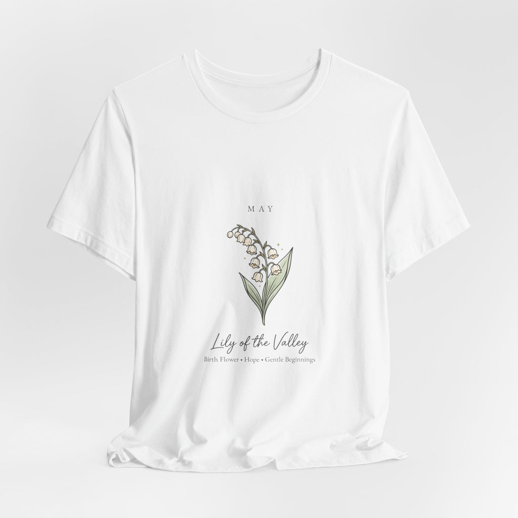 Lily of the Valley Birth Month Flower Tee | Botanical Line Art, Personalized