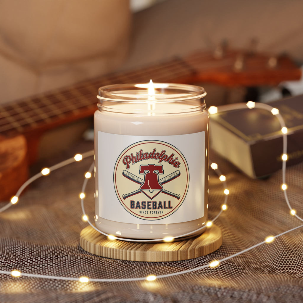 Philadelphia Baseball Logo Candle | Vintage Script, City Pride