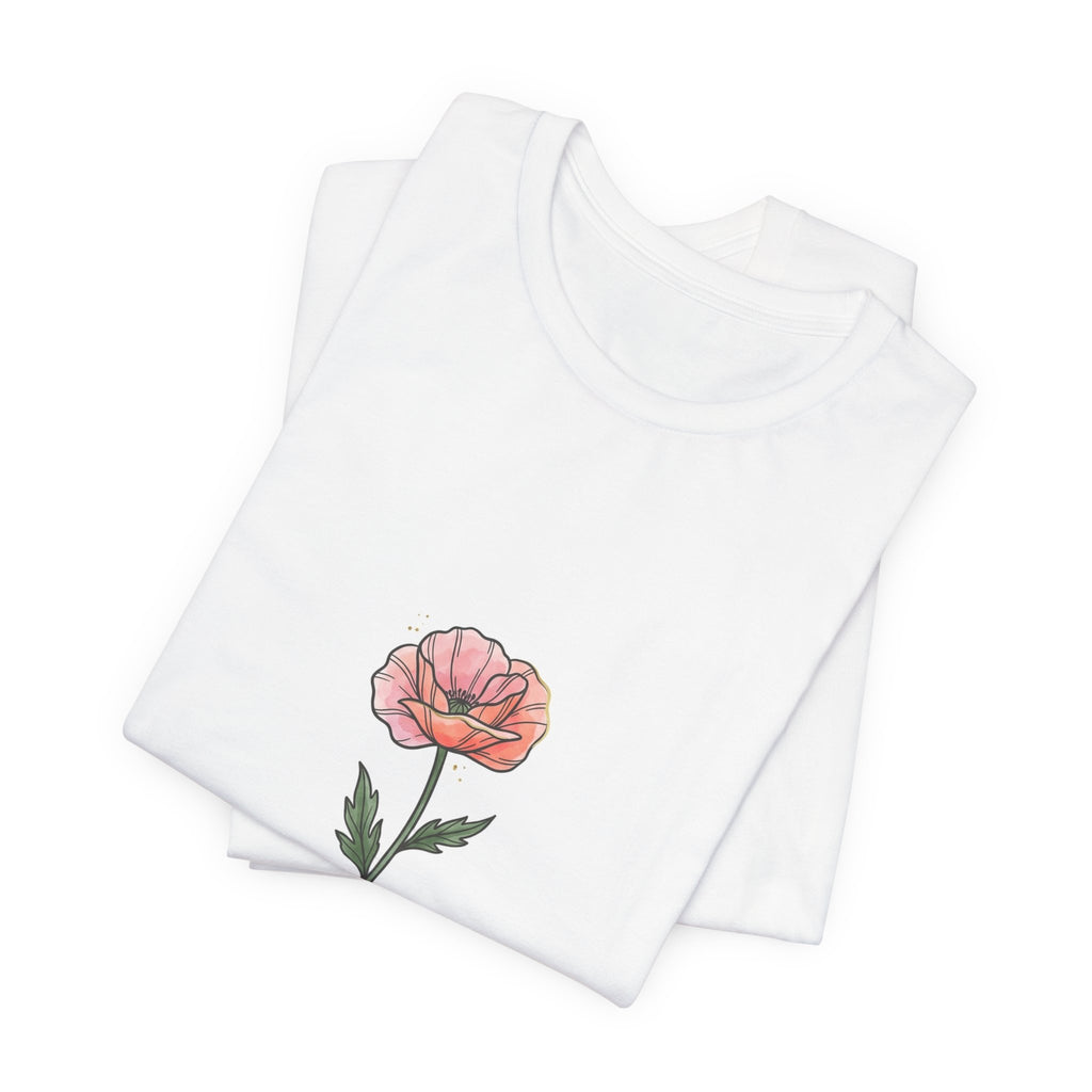 Birth Month Flower Tee | Personalized Botanical Watercolor, Custom Name