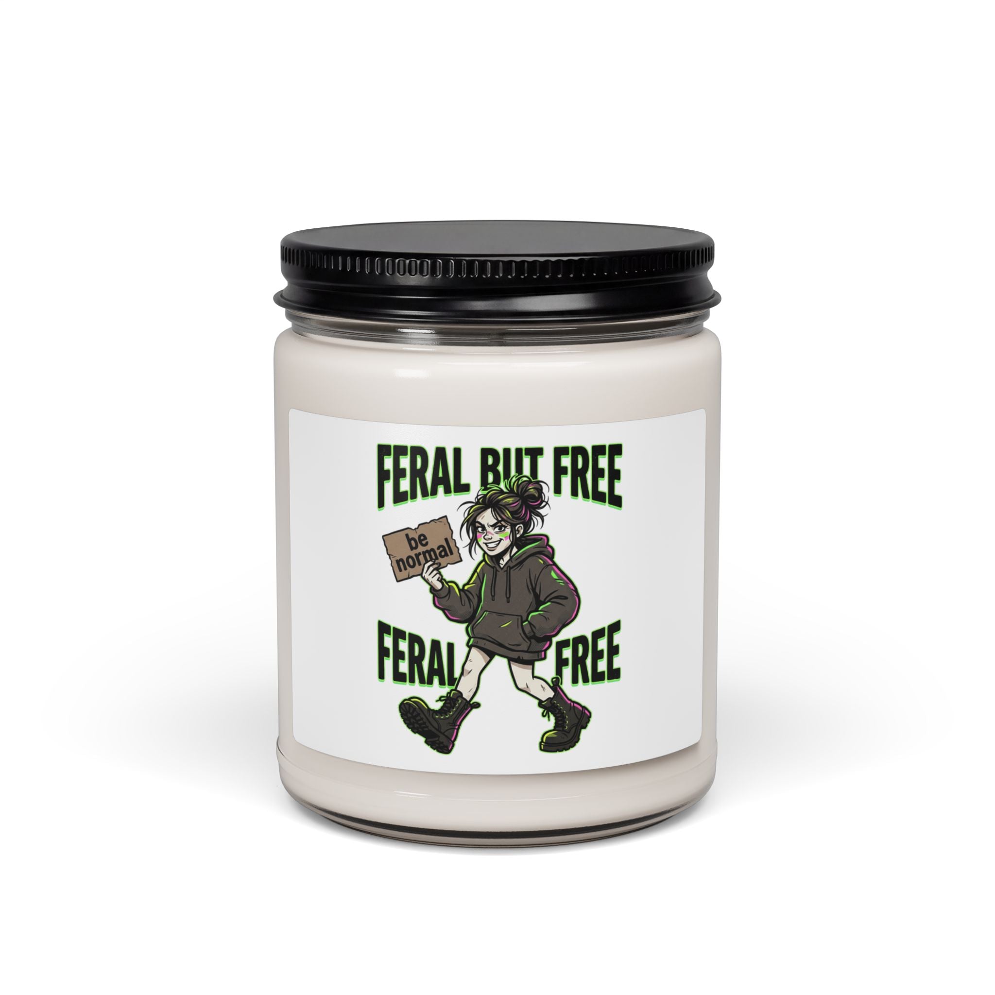 Feral But Free Scented Soy Candle | chaotic-quirky, millennial burnout