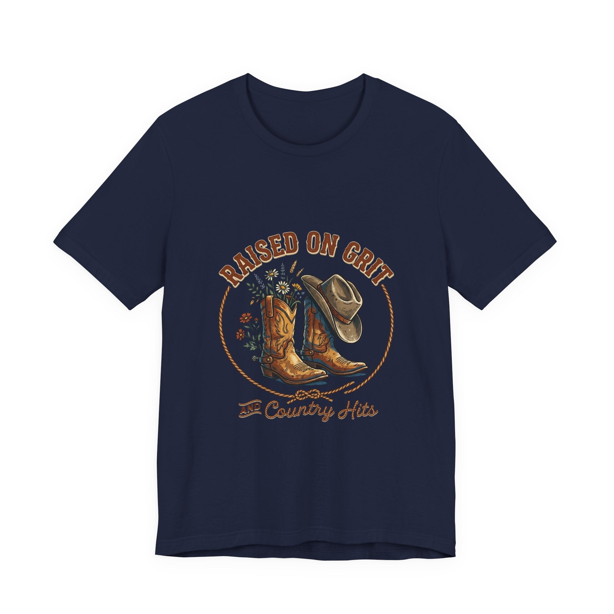 Raised on Grit Cowboy Boots & Hat Tee | western ranch cowgirl rustic prairie