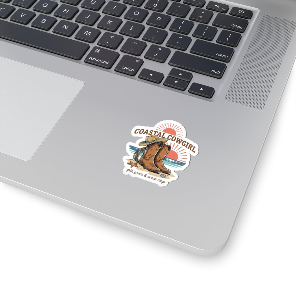 Coastal Cowgirl Boots Sticker | western rustic prairie rodeo