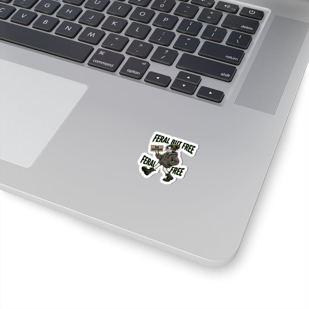 Feral But Free sticker | chaotic quirky humor, millennial burnout
