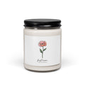 Birth Month Flower Soy Candle, Personalized Botanical Watercolor, Custom Name