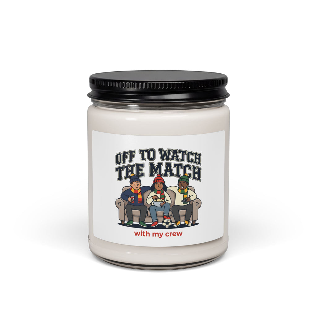 Off to Watch the Match Soy Candle | soccer watch party, cozy fan decor