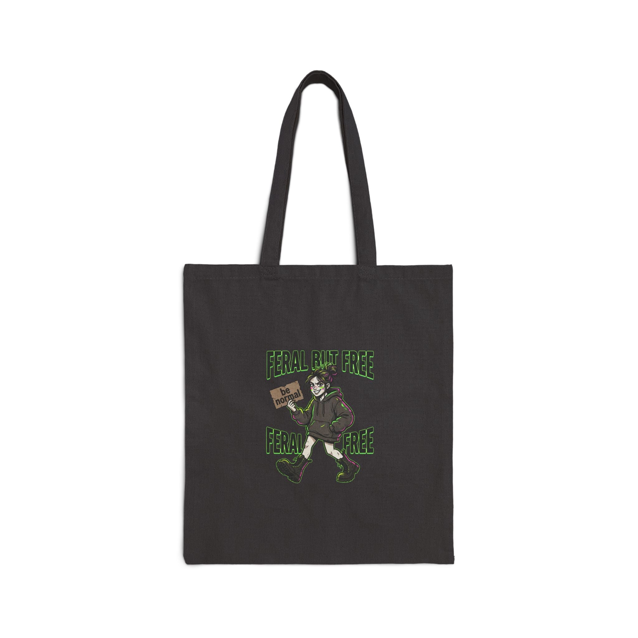 Feral But Free tote | chaotic quirky humor, millennial burnout