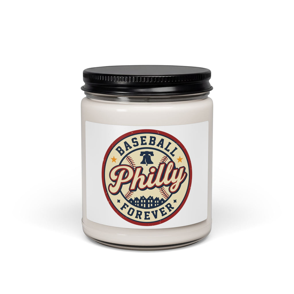 Philly Baseball Script Candle, scented soy jar, city pride vintage athletic