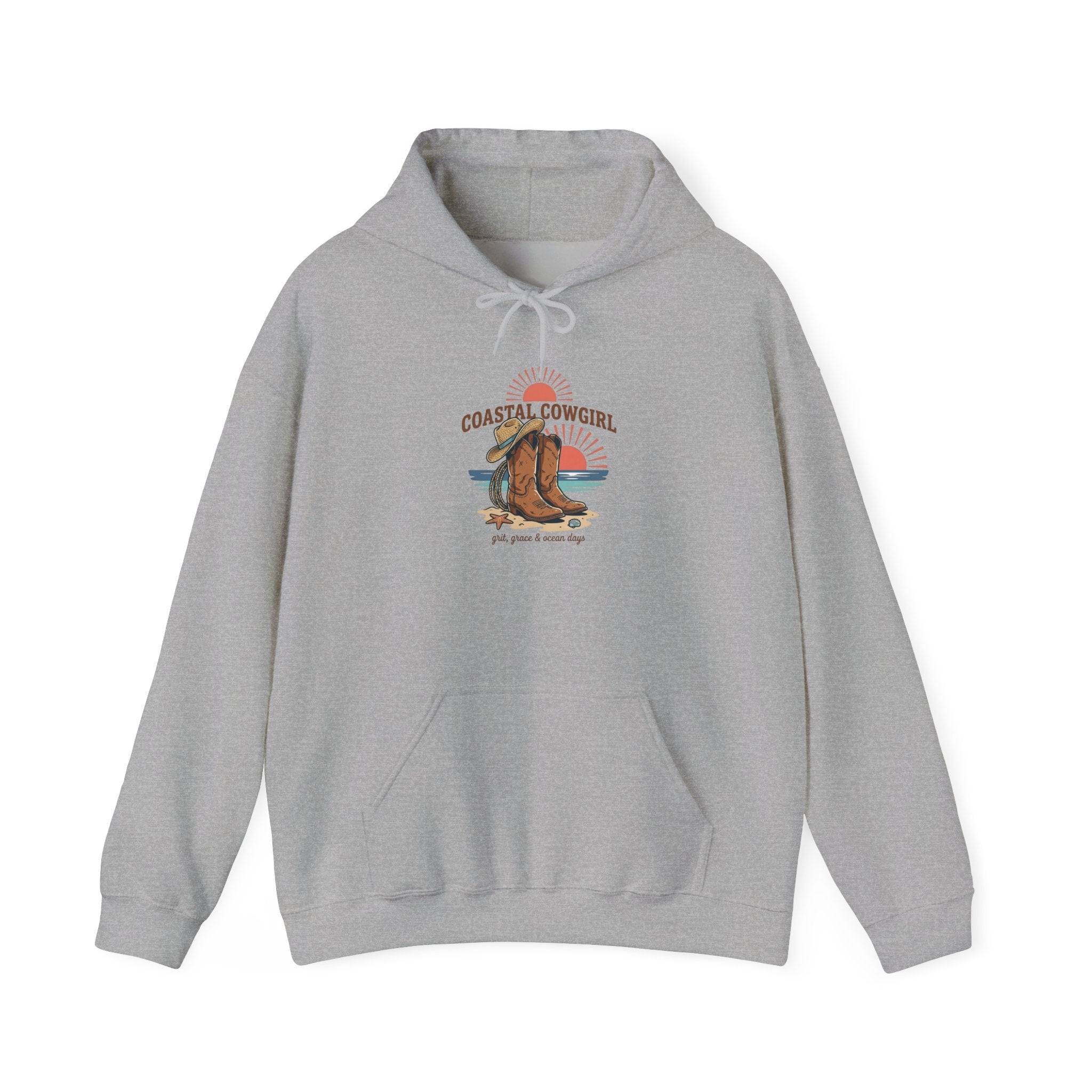 Coastal Cowgirl Graphic Hoodie | western, ranch, vintage prairie