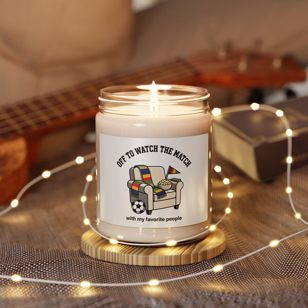 Off to Watch the Match Candle | Soccer Watch Party, Cozy Fan Vibes